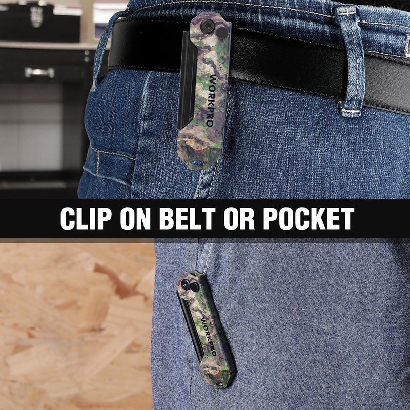 WORKPRO EDC Folding Utility Knife, Mini Box Cutter with Quick
