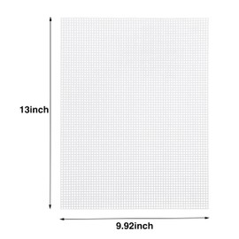8 plastic mesh canvas sheets for embroidery crafts, acrylic yarn crafts, knitting and crochet projects (9.92 x 13 inches, 10 knitting needles included, clear color)