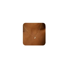 Tasiso Dainty Moon Pendant Necklace for Women 14K Gold Crescent Moon Long Necklace Delicate Bohemian Charm Necklace Minimalist Jewelry Gifts