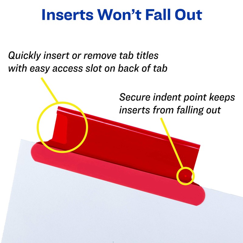 AVERY Insertable Dividers with Pockets, 5 Multicolor Tabs, 1 Set