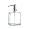 Kmeino Square Clear Glass Dish Soap Dispenser, Antique Design Refillable