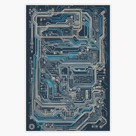 Leyland Designs Elegant Circuitry: Sophisticated Pattern of a Circuit Board Bumper Sticker Window Water Bottle Decal 5""