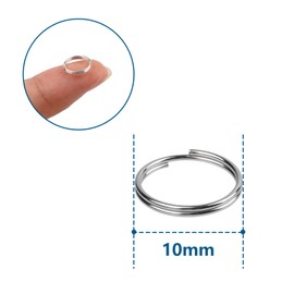 HUIHUIBAO 100 Pieces 10mm Split Rings Smooth Round Edge Key Chain Rings Double Loops Jump Rings for Jewelry and Crafts Making Wind Chimes Costuming Ornaments (Silver)