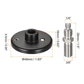 sourcing map Mic Stand Adapter - 1/4" to 3/8" Male Double-Side Mounting Screw Adapter 1.93" Dia for Camera Tripod Monitor Holder of Aluminum Alloy