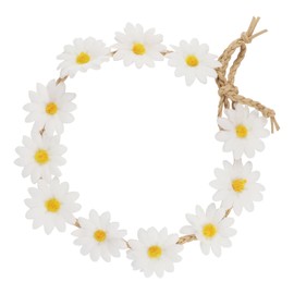 LNQ LUNIQI 1PC Daisy Flower Headband, Adjustable Boho Flower Hair Band Sunflower Headdress Headpiece for Women Girl Bridal Wedding Party Beach Shooting Props