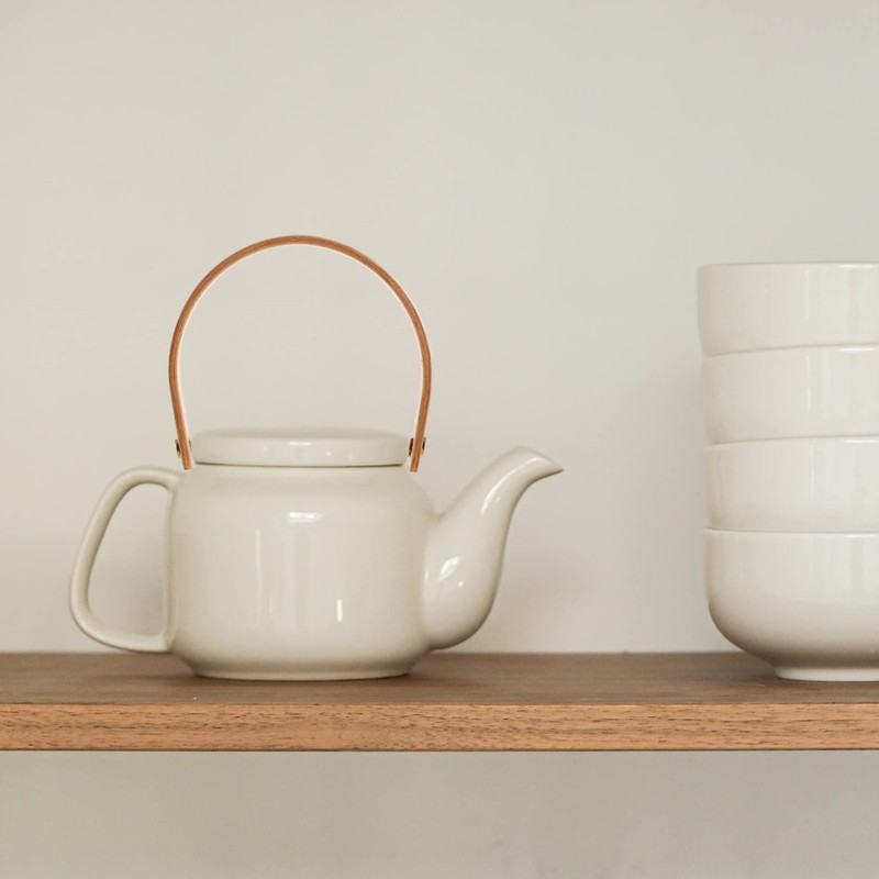 Kichvoe Wooden Teapot Handle Replacement Set 2 Pieces Heat-Resistant Beech