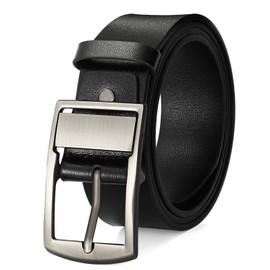 VONMELLI Belts for Men, With Classic Man Belt Buckle Black and Brown Belt Men for Jeans,Casual,Cowboy and Work Wear Black M