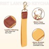 uxcell Wrist Lanyard Keychain, 200mm Braided Wristlet Strap with Gold