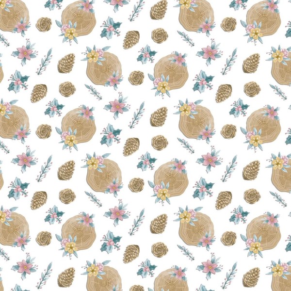 Craftelier - Parchment Paper with Pine Cones, Poinsettia and Holly