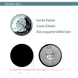 NFC Tags Black NFC Sticker NFC Tag Sticker Ntag215 Sticker NFC 215 Sticker NFC Chip Sticker 504 Byte Memory Compatible with All NFC-Enabled Smartphones