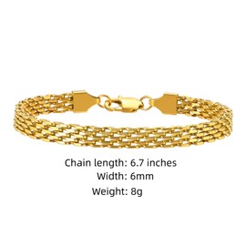 18K gold mesh bracelet for women's fashionable tennis bracelet with simple design and elegance, as a gift for women (18K Gold, 6.7inch)