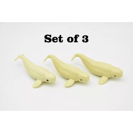 K&M Beluga Whale, Very Nice Plastic Replica, 3"  -   F1103 B203 - 3 PACK