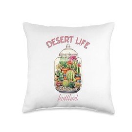 Cacti Terrarium Delight Designs Desert Dreams, Cacti Terrarium Delight-Plant Lovers Fun Throw Pillow, 16x16, Multicolor