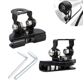 cerfioo 2 PCS Car Hood Spotlights Non-Destructive Bracket, 2.16" x 1.29" Hood Clip-on Long Strip LED Light Fixing Bracket, Auxiliary Lighting Modification Replacement Accessory, for Most Cars (Black)