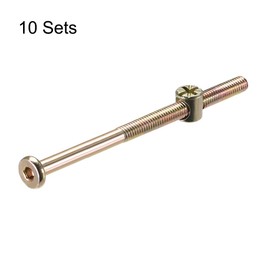 sourcing map M6 x 110mm Furniture Bolts Nut Set Hex Socket Screw with Barrel Nuts Phillips-Slotted Zinc Plated Half Thread 10 Sets