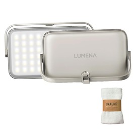 IWAERU Set of Good Design Award, Lumenor Plus 2 LED Lantern, Beige, High Brightness, 3,000 Lumens, Color Adjustable, 120 Hours of Lighting, IP67 Waterproof, Dustproof, 180° Handle, 180° Handle