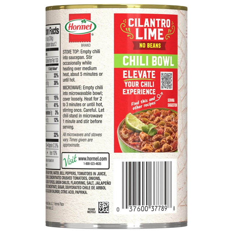 HORMEL Cilantro Lime Chili No Beans 15oz, 12-Pack