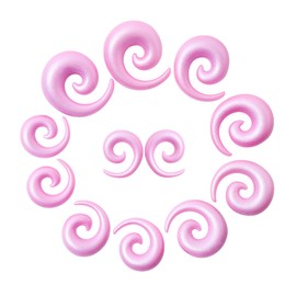 Qmcandy 12pcs Big Gauges Spiral Ear Stretching Kit 00G-13/16 Large Acrylic Spiral Set Matte Stardust Pink Edition