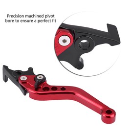Motorbike Brake Lever,1 Pair Universal Adjustable Aluminum Modification Double Disc Clutch Brake Levers for Most Motorcycle Scooter Electric Bike(Red)