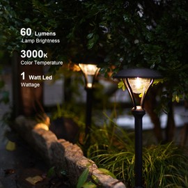 GOODSMANN Low Voltage Pathway Lights Landscape Lighting Outdoor Path Lights Wired LED 1W 60 Lumens 3000K Aluminum Housing Walkway Driveway Light with Stake Connector