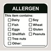 Allergen Warning Label Stickers,2inch 300pcs Food Allergy Warning Sticker for