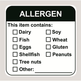Allergen Warning Label Stickers,2inch 300pcs Food Allergy Warning Sticker for Supermarket,Restaurant