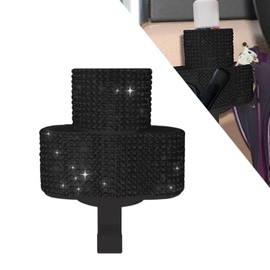I3DIDEA - Soporte para pintalletas de coche con diamantes de imitación, soporte compacto 2 en 1 para pintalabios y anteojos de sol | Organizador de cosméticos de montaje calcomanía | Accesorios