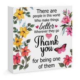 Appreciation Gifts for Women Wooden Block Sign Home Office Desk Sign Decor for Colleague Friends Boss Manager Leaving Farewell Retirement Thank You Gifts for Women Nurse Teacher