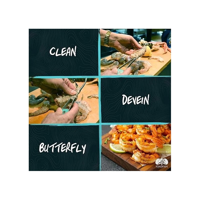 Toadfish Shrimp Deveiner Tool - Prawn & Seafood Peeler -
