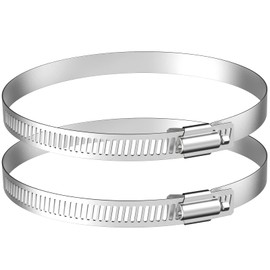 Pipe Clamps Stainless Steel 150 mm - HG Power Hose Clamp Clip Set Worm Drive Hose Clips for Fixing Exhaust Hose and Exhaust Fan, Clamping Range 141-165 mm