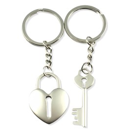 WKRTDY 2 x Heart Key Fob Partner – Christmas Gift for Him and Her – Anniversary Couple Gifts for Both, Key Ring Best Friend Heart, Best Friend Gifts
