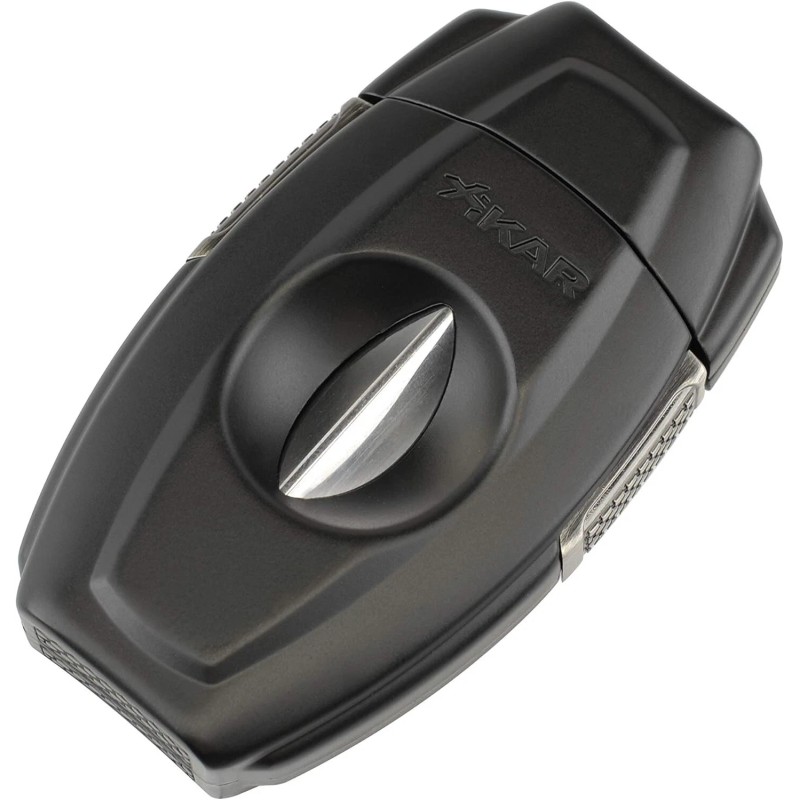 Xikar VX2 V-Cut Cigar Cutter, Spring-Loaded, Black, Lifetime Warranty