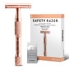 Matte Rose Gold Safety Razor for Women, Single Blade Razors