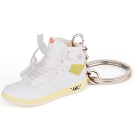 MPK 3D Mini Shoe Keychain,Sneaker Shoe lovers Keychainirthday Birthday Party Mystery Goodie Bag Prizes (White(A single shoe))