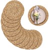 Aneco 12 Pack 12-Inch Round Woven Placemats Natural Hand-Woven Boho