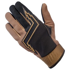 Biltwell | Baja | Motorcycle Gloves | CE Certified | Abrasion Resistance | Breathable Fabric | Leather Protection | Hard Knuckle Gaurds | Open Cuff | Chocolate | X-Large