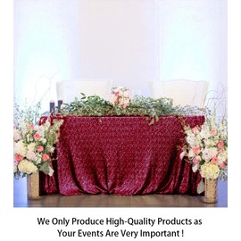ShinyBeauty Beautiful Table Cloth Burgundy 60x102-Inch Rectangle Sequin Tablecloth Wine Table Cover Decorations for Weddings Party Baby Shower Decorations -0103S