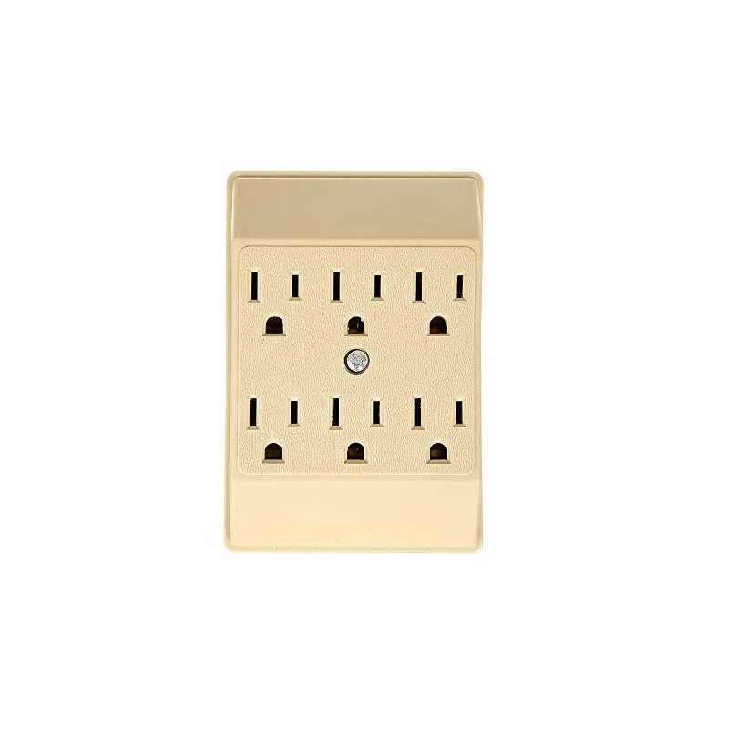 Eaton 1146V-SP 15-Amp 125-Volts Six Outlet Tap Duplex Receptacle, Ivory
