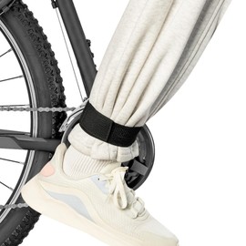 badbowl Hem Stopper Band, Pants Hem Stopper, Ankle Band, Elastic Band, Velcro Hem Band, Ankle Band, Bicycle, Hem Band, Stretchable, Size Adjustable, Prevents Cling and Dirt, Pack of 2, Black, (2)