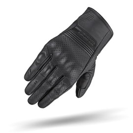 SHIMA BULLET Motorcycle Gloves Men's Leather Short Summer Motorcycle Gloves Protection Touchscreen City Leather Gloves Motorcycle Ventilated Reinforced Perforated Lightweight (Men, Black, XL)