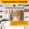 Creatyi 17 to 87 Inches Closet Rods for Hanging Clothes