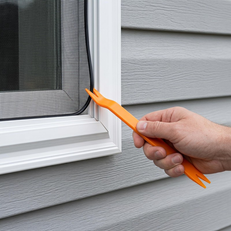 Window Screen Removal Tool - 9-Inch, Scratch-Free, Dual-End, Orange