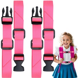 XIANGLONGY Pack of 2 Adjustable Chest Strap Backpack Children, School Backpack Chest Strap for Backpack with Quick Release, Non-Slip Backpack Chest Strap for Jogging Hiking Outside (Pink)