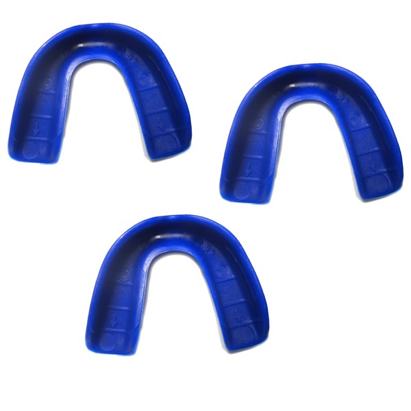 SafeTGard 3 Pack Adult Form Fit Super Mouthguard Without Strap - (Blue)