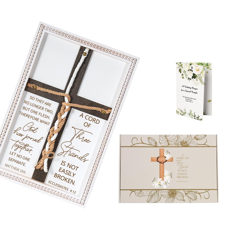 A Cord of Three Strands Wedding Sign 15x10 Inches -