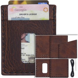 Leather Wallet Making Kit for Beginners and Professionals – Saddle Brown DIY Bifold Wallet Craft Kit with Tools – Made in USA - Includes Pre-Cut Leather, Needles, Waxed Thread