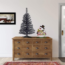 National Tree Company Artificial Christmas Tree, Black Tinsel, Includes Stand, 3 feet