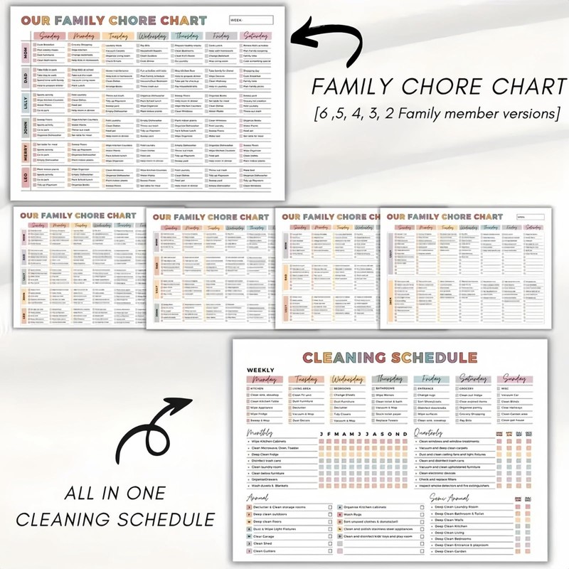 AD/HD Cleaning Planner,Bundle Household Cleaning Schedule,Cleaning Plan Schedule,Daily Weekly Monthly