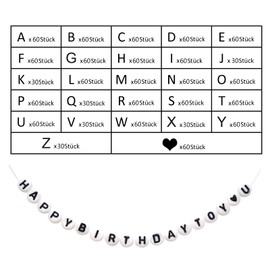 TOAOB 1440 Pieces 4 x 7 mm Letter Beads Round Acrylic Spacer Beads for Jewellery Making