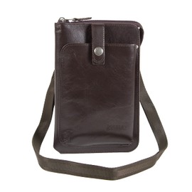 Doubles JYS-7356 Shoulder Bag, Pouch, Men's, Women's, Genuine Leather, Small, dark brown